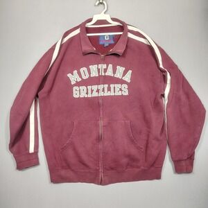 Montana Grizzlies Gear For Sports Full Zip Mens XXL NCAA Football Maroon Good